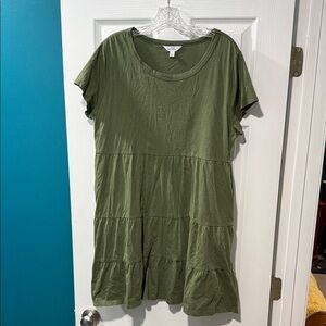 Olive Green Tiered Women's dress
